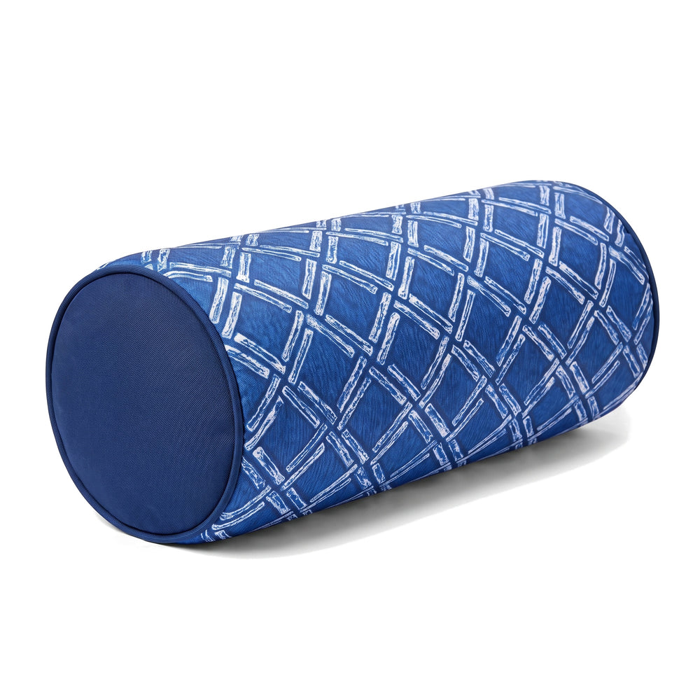 Cuscino a rullo 45x18, Motivo Nautico Blu