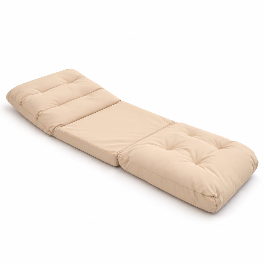 Poltrona da Pavimento Trasformabile Beige - 3 in 1 (Letto 210x60) & Schienale Regolabile
