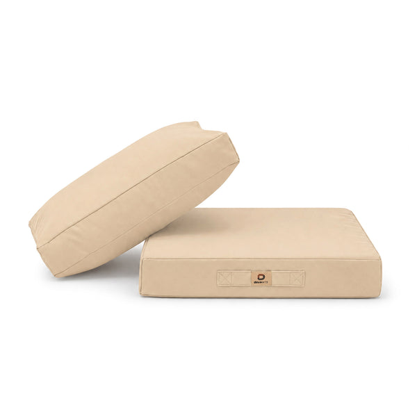 Set Cuscini Salotto da Giardino 50x50 Beige - Sfoderabile & Anti-UV (Seduta + Schienale)