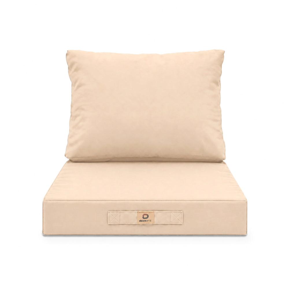 Set Cuscini Salotto da Giardino 50x60 Beige, tessuto in poliestere
