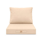 Set Cuscini Salotto da Giardino 60x60 Beige - Sfoderabile & Anti-UV (Seduta + Schienale)