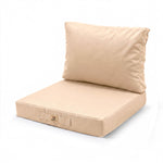 Set Cuscini Salotto da Giardino 50x50 Beige - Sfoderabile & Anti-UV (Seduta + Schienale)