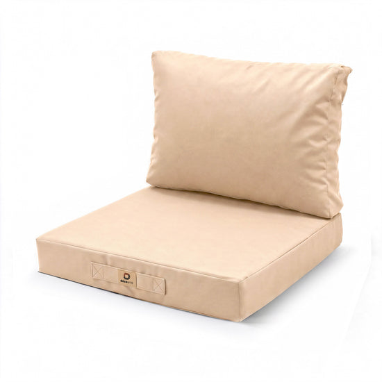 Set Cuscini Salotto da Giardino 50x50 Beige - Sfoderabile & Anti-UV (Seduta + Schienale)