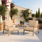 Set Cuscini Salotto da Giardino 50x50 Beige - Sfoderabile & Anti-UV (Seduta + Schienale)