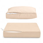 Set Cuscini Salotto da Giardino 50x50 Beige - Sfoderabile & Anti-UV (Seduta + Schienale)