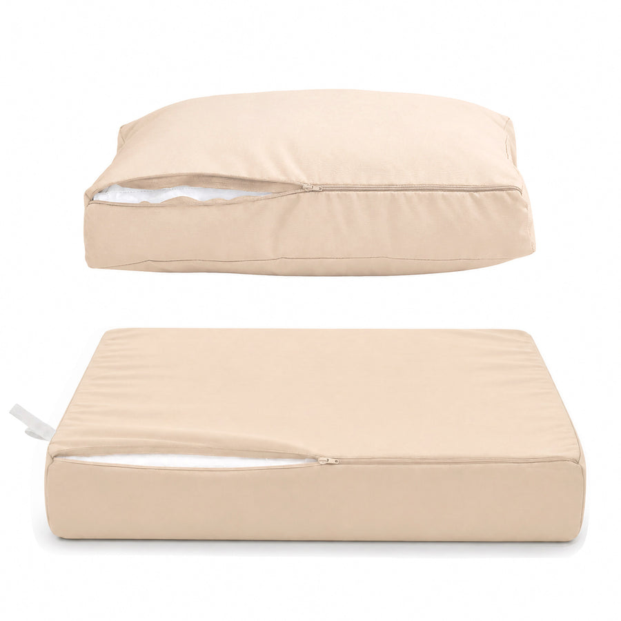 Set Cuscini Salotto da Giardino 60x60 Beige, imbottitura in schiuma ad alta densità