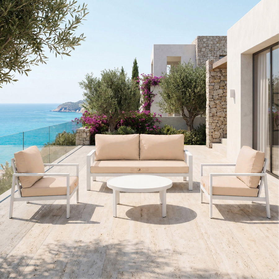 Set Cuscini Salotto da Giardino 60x60 Beige, certificato OEKO-TEX