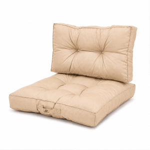 Set Cuscini Trapuntati 50x50 Beige - Spesso 15cm & Morbido (Seduta + Schienale)