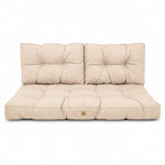 Set Cuscini Trapuntati per Panchina 100x50 Beige - Spesso 15cm (1 Seduta + 2 Schienali)