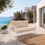 Set Cuscini Trapuntati per Panchina 100x50 Beige - Spesso 15cm (1 Seduta + 2 Schienali)