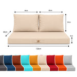 Set Cuscini Salotto da Giardino 120x60 Beige - Sfoderabile & Anti-UV (1 Seduta + 2 Schienali)