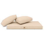 Set Cuscini Salotto da Giardino 120x60 Beige - Sfoderabile & Anti-UV (1 Seduta + 2 Schienali)
