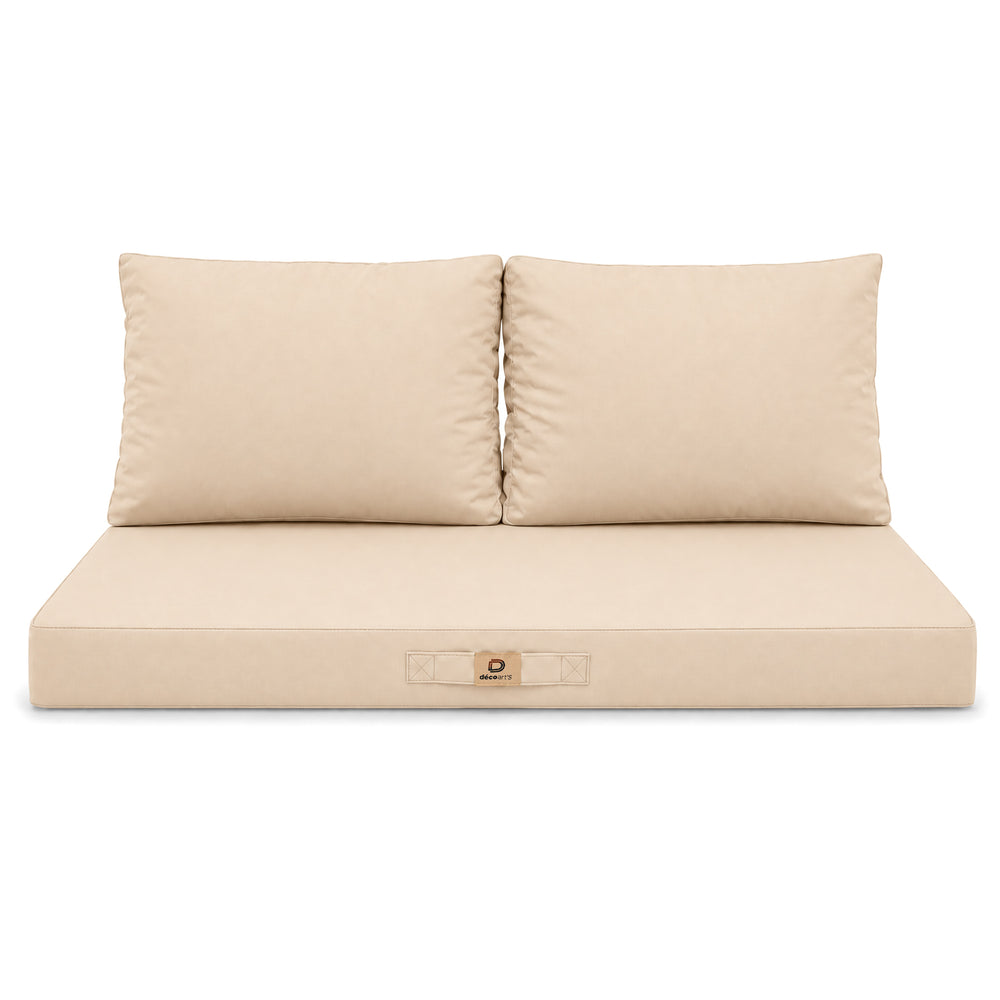 Set Cuscini Salotto da Giardino 100x50 Beige, imbottitura in schiuma ad alta densità