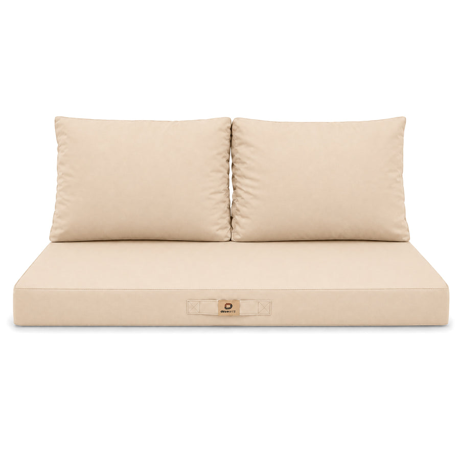 Set Cuscini Salotto da Giardino 100x50 Beige, imbottitura in schiuma ad alta densità
