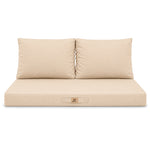 Set Cuscini Salotto da Giardino 120x60 Beige - Sfoderabile & Anti-UV (1 Seduta + 2 Schienali)