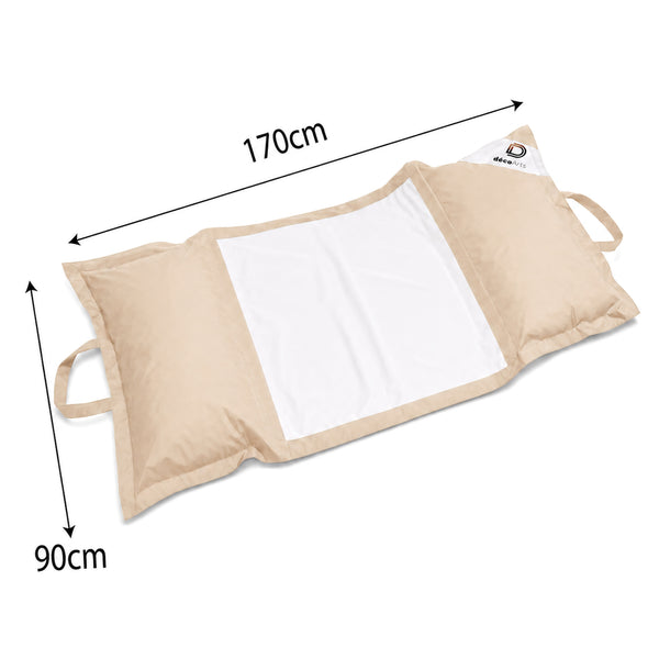 Pouf Galleggiante Piscina XXL 170x90 Beige - Materassino Amaca a Perle (Comfort Adulto)