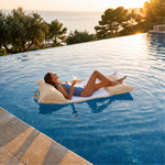 Pouf Galleggiante Piscina XXL 170x90 Beige - Materassino Amaca a Perle (Comfort Adulto)