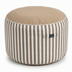 Pouf Rotondo Righe Beige - Premium 270g - Altezza 40cm Diametro 70cm