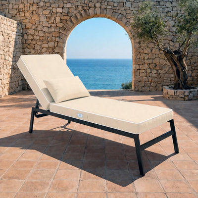 Materassino Premium Lettino 190x60 Giallo Burro - Spessore 10cm & Poggiatesta (Sfoderabile)