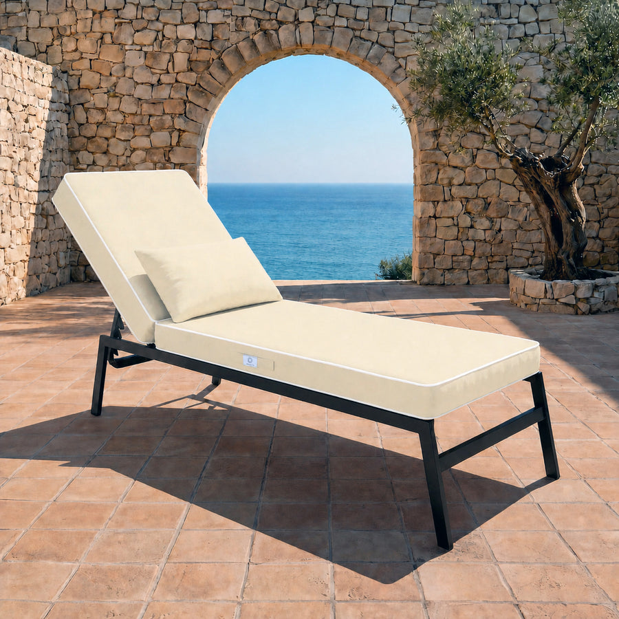 Materassino Premium Lettino 190x60 Giallo Burro - Spessore 10cm & Poggiatesta (Sfoderabile)