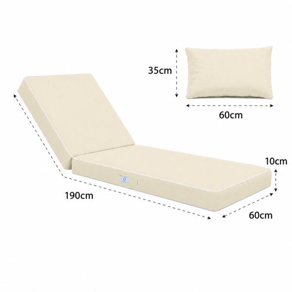 Materassino Premium Lettino 190x60 Giallo Burro - Spessore 10cm & Poggiatesta (Sfoderabile)