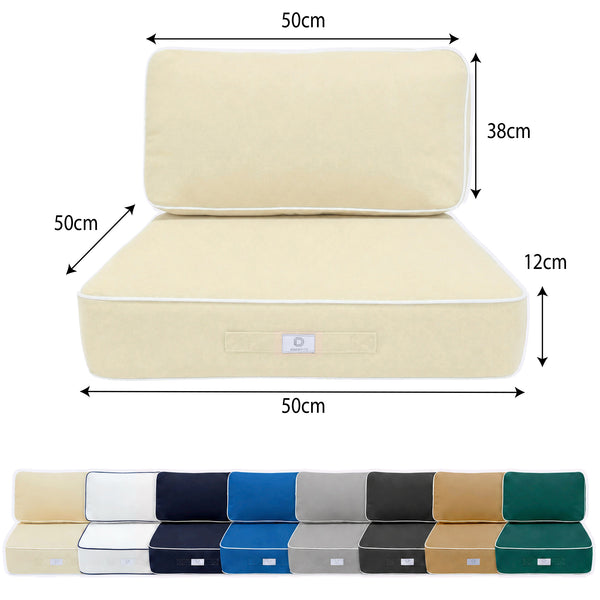 Set Cuscini Premium 50x50 Giallo Beurre - Spesso 12cm & Finitura con Profilo