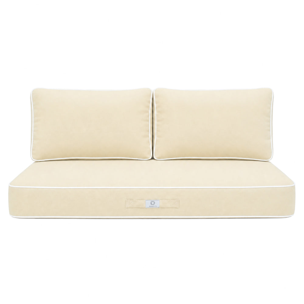 Set Cuscini Premium 120x60 Giallo Beurre, fodera sfoderabile