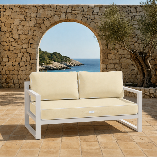 Set Cuscini Premium 120x60 Giallo Beurre - 1 Seduta + 2 Schienali (Spesso 12cm & Passepoil)