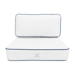 Set Cuscini Premium 50x50 Bianco - Spesso 12cm & Finitura con Profilo