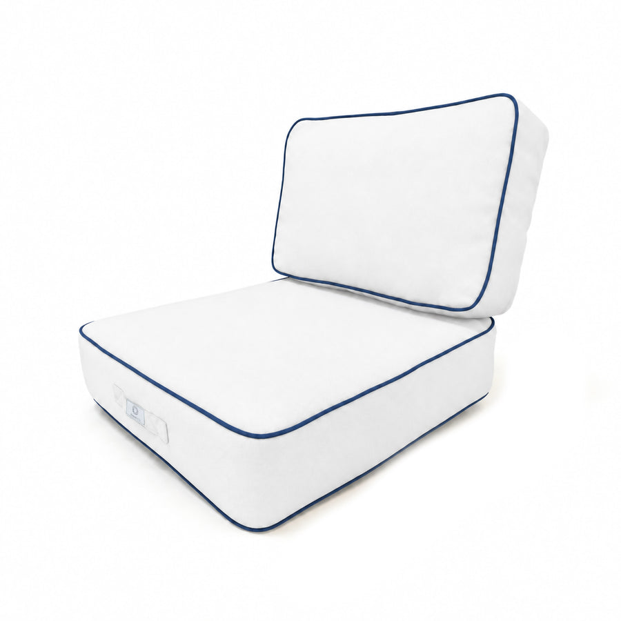 Set Cuscini Premium 60x60 Bianco - Spesso 12cm & Finitura con Profilo