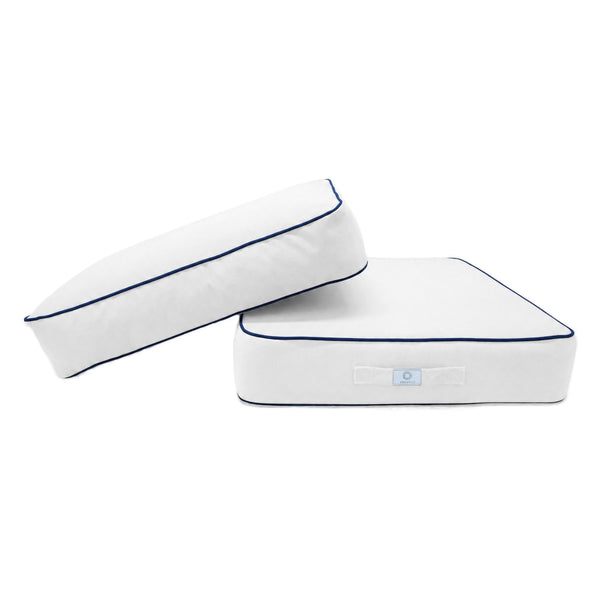 Set Cuscini Premium 50x50 Bianco - Spesso 12cm & Finitura con Profilo