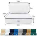 Set Cuscini Premium 50x50 Bianco - Spesso 12cm & Finitura con Profilo