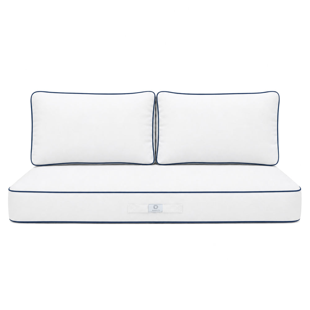 Set Cuscini Premium 120x60 Bianco, fodera sfoderabile