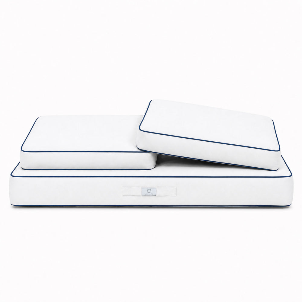 Set Cuscini Premium 100x50 Bianco, tessuto anti-UV