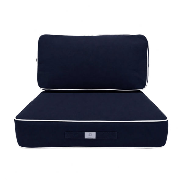 Set Cuscini Premium 50x50 Blu Marino - Spesso 12cm & Finitura con Profilo