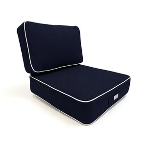 Set Cuscini Premium 50x50 Blu Marino - Spesso 12cm & Finitura con Profilo
