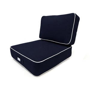 Set Cuscini Premium 60x60 Blu Marino - Spesso 12cm & Finitura con Profilo