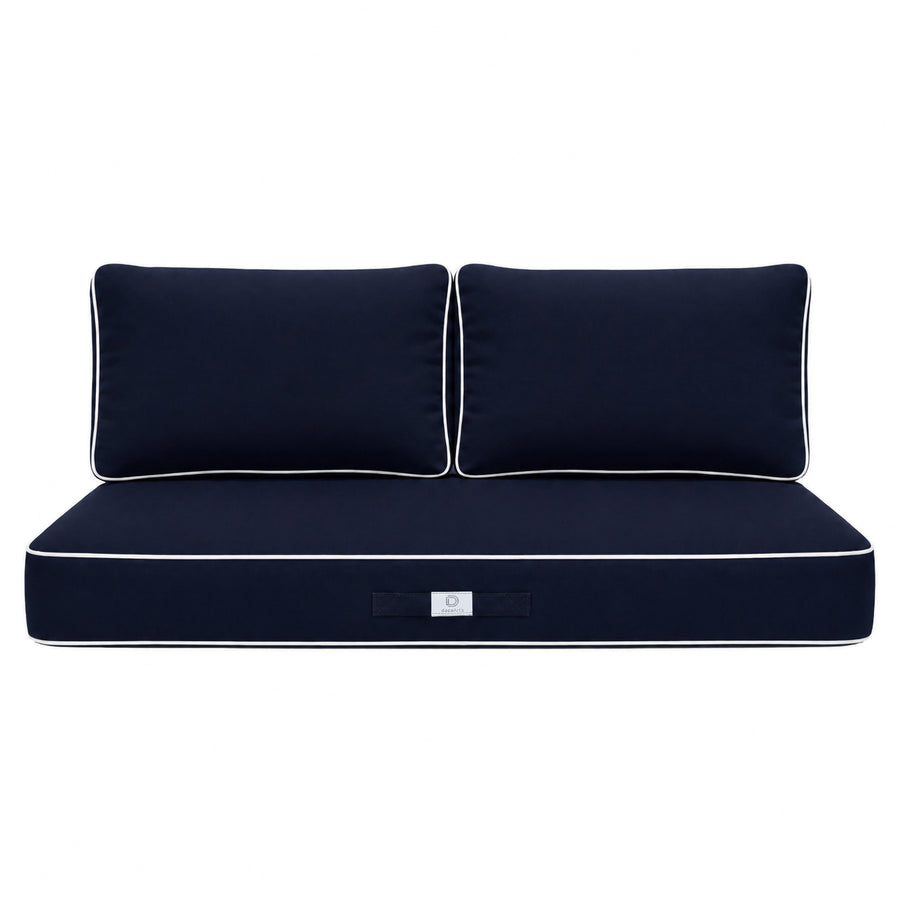 Set Cuscini Premium 120x60 Blu Marino, fodera sfoderabile