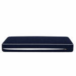Set Cuscini Premium 120x60 Blu Marino - 1 Seduta + 2 Schienali (Spesso 12cm & Passepoil)