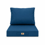 Set Cuscini Salotto da Giardino 50x60 Blu Petrolio - Larghezza 60 cm (Seduta + Schienale)