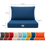 Set Cuscini Salotto da Giardino 60x70 Blu Petrolio - Sfoderabile & Anti-UV (Seduta + Schienale)