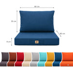 Set Cuscini Salotto da Giardino 60x60 Blu Petrolio - Sfoderabile & Anti-UV (Seduta + Schienale)