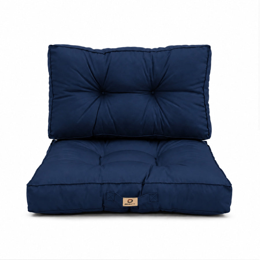 Set Cuscini Trapuntati 60x60 Blu Petrolio, certificato OEKO-TEX