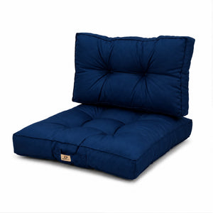 Set Cuscini Trapuntati 60x60 Blu Petrolio - Spesso 15cm & Morbido (Seduta + Schienale)