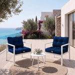 Set Cuscini Trapuntati 50x50 Blu Petrolio - Spesso 15cm & Morbido (Seduta + Schienale)