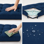 Set Cuscini Trapuntati 50x50 Blu Petrolio - Spesso 15cm & Morbido (Seduta + Schienale)