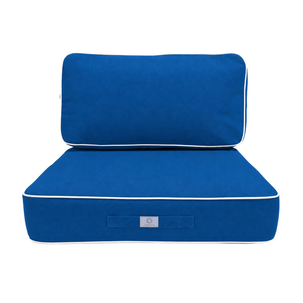 Set Cuscini Premium 50x50 Blu Royal - Spesso 12cm & Finitura con Profilo