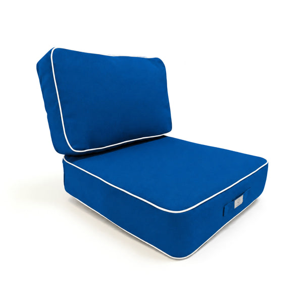 Set Cuscini Premium 60x60 Blu Royal - Spesso 12cm & Finitura con Profilo