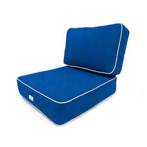 Set Cuscini Premium 50x50 Blu Royal - Spesso 12cm & Finitura con Profilo