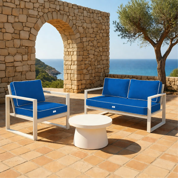 Set Cuscini Premium 60x60 Blu Royal - Spesso 12cm & Finitura con Profilo